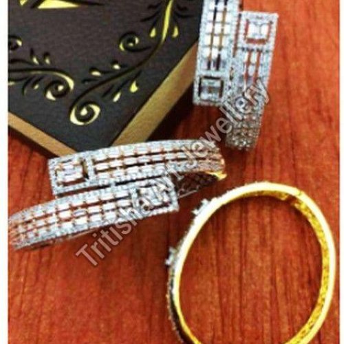 Gold Plated American Diamond Openable Bracelet