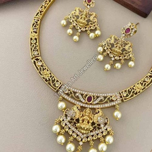 Gold Plated Choker Necklace Set