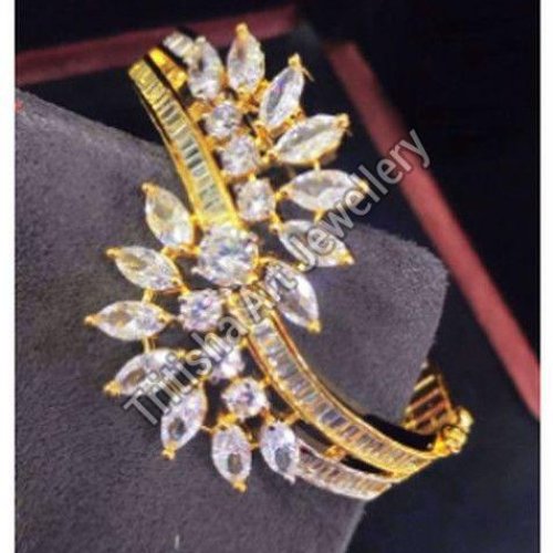 Gold Plated Stone Openable Bracelet