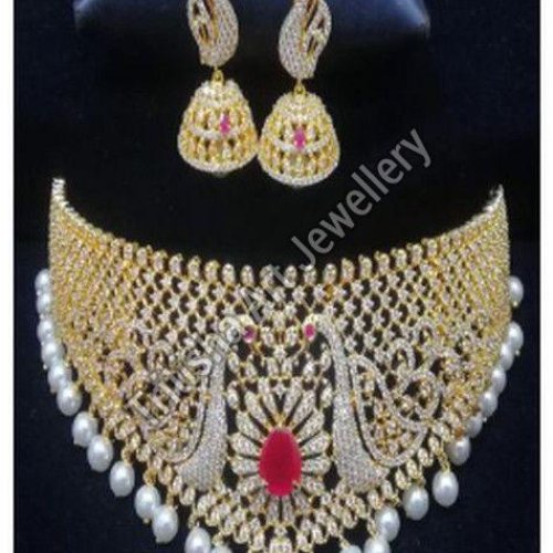 Golden Heavy Bridal Choker Necklace Set