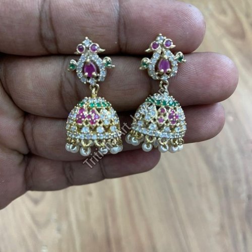 Antique Round Hanging Jhumka Earrings