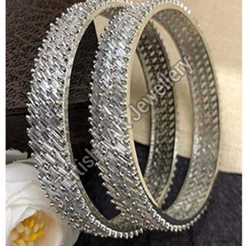 Silver Tone American Diamond Bangles
