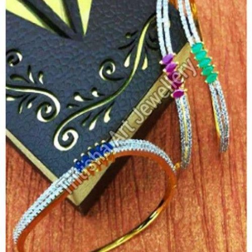 Slim Gold Plated Stone Studded Bracelet