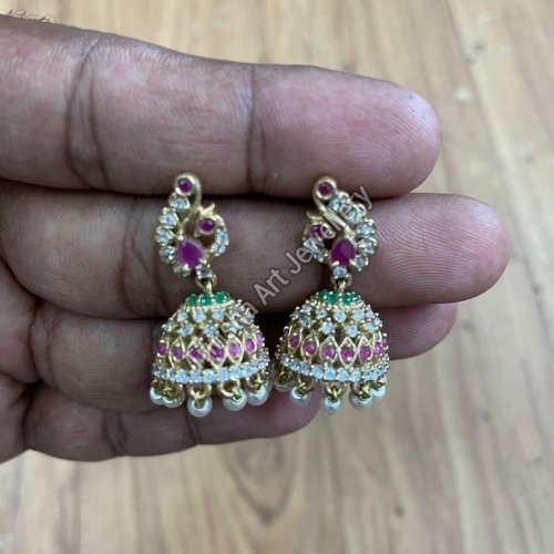 Premium Stone Hanging Jhumka Earrings