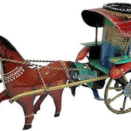 Metal Horse Cart Pen Stand