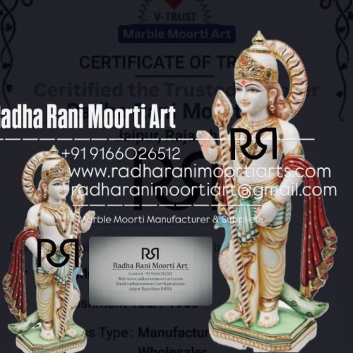 Marble Kartikeya Maharaj Statue