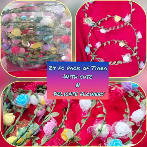 Multi Color Metal Flower Tiara