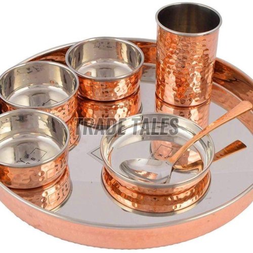 Hammered Copper Thali Set