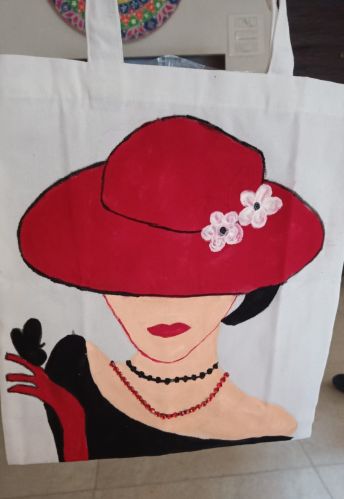 Canvas Hand Painted Tote Bag