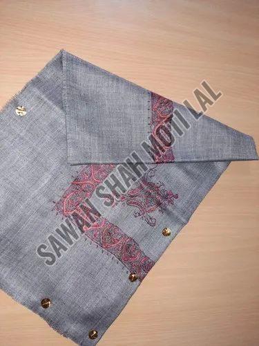 Rectangle Shape Embroidered Woolen Shawl