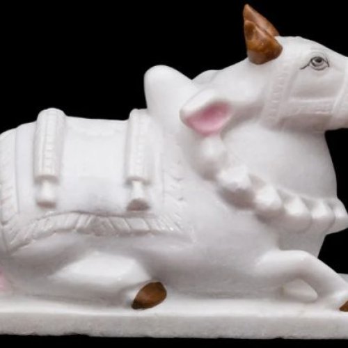 Marble Nandi Statue