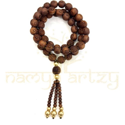 108 Carved Beads Tulsi Mala