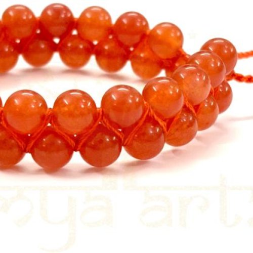 Handmade, Natural &AMP; Beautiful Carnelian Gemstone Double Line Macrame Healing Bracelet