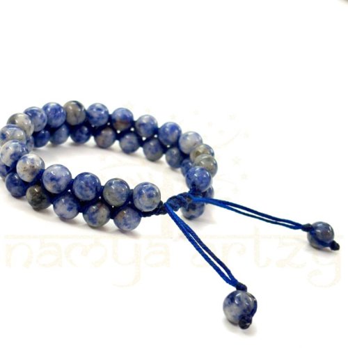Handmade, Natural & Beautiful Sodalite Gemstone Double Line Macrame Healing Bracelet
