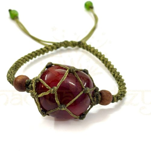 Handmade, Natural &AMP; Beautiful Carnelian Tumbled Gemstone Hand-Knotted Macrame Healing Bracelet Yoga Quality Making Unisex Bracelet