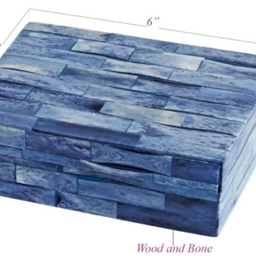 Brown Wood and Bone Jewelry Box