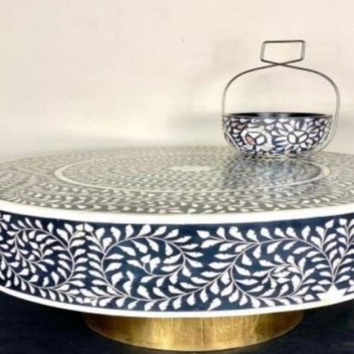 Round Bone Inlay Table