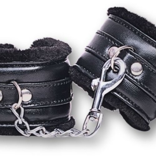 Black Leather Bdsm Bondage Handcuff