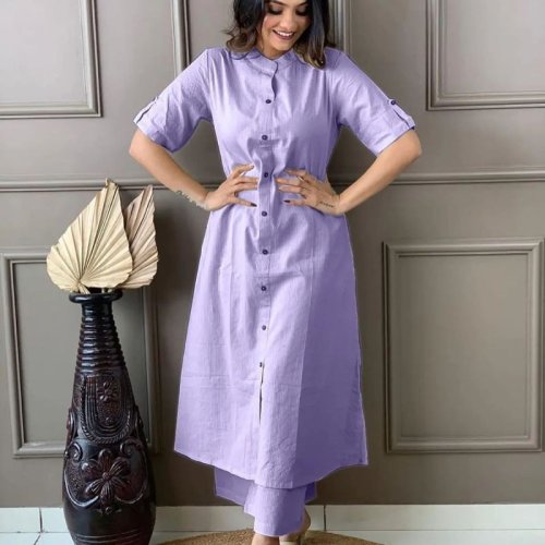Ladies Lavender Fancy Cotton Cord Set