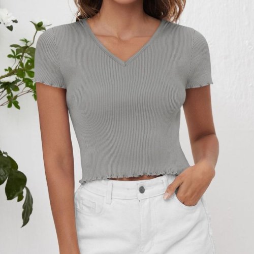 Ladies V Neck Crop Top