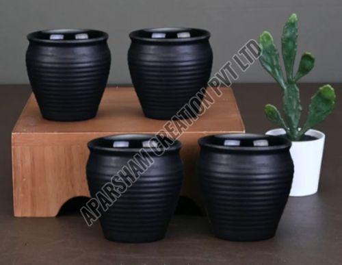 Black Round Melamine Planter