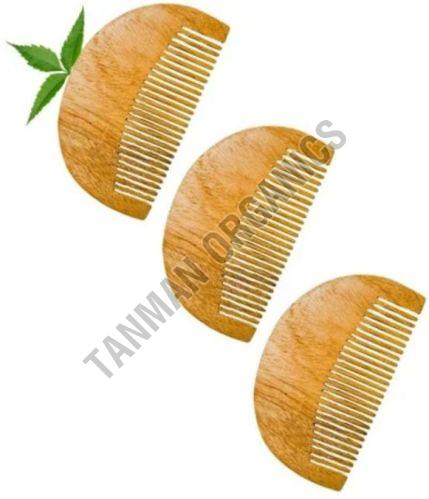 D Shape Neem Wood Beard Comb