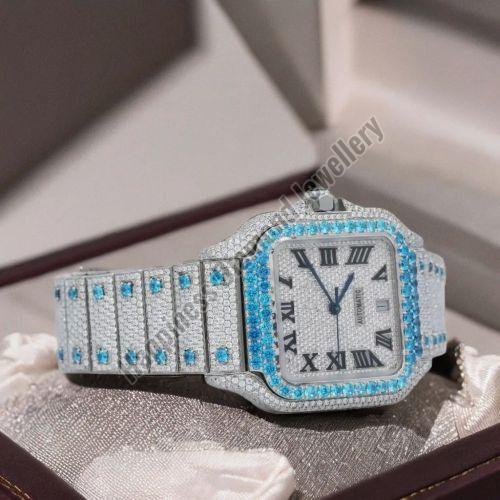 Luxury Silver Full Iced Out Watch