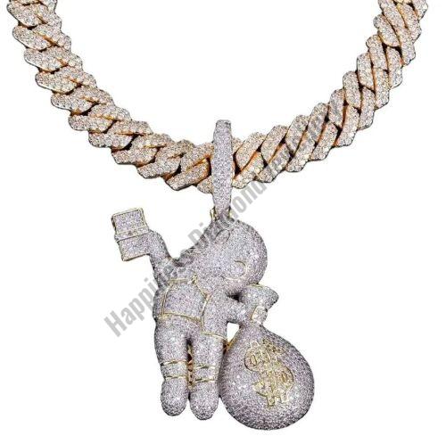 Money Bag Boy Fully Iced Out Pendant