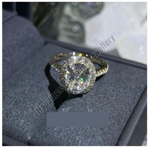 Oval Cut Cluster Pave Engagement Ring