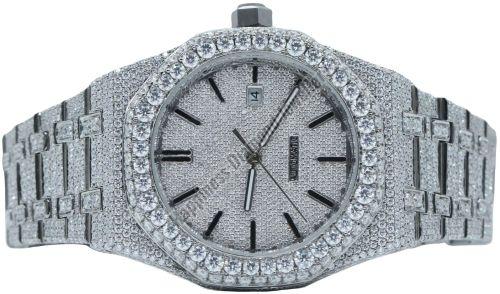 Silver Full Iced Out Watch