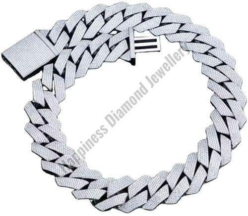 Silver Iced Out Cuban Chain