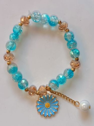 Flower Crystal Glass Beads Bracelet
