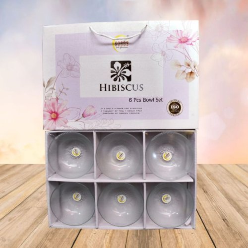 Hibiscus 6 Piece Glass Bowl Set