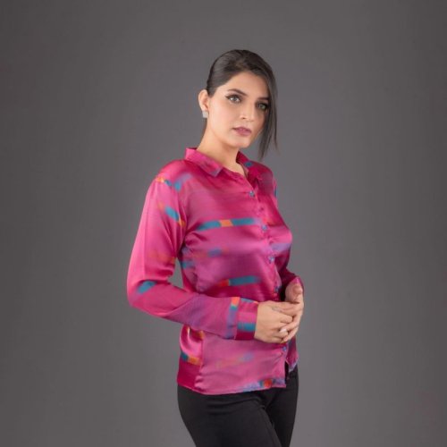 Printed Viscose Silk Button Down Shirts