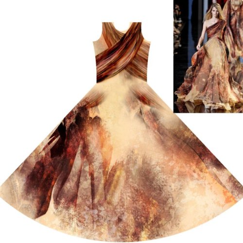 Multicolor Floral Printed Viscose Blend Fabric