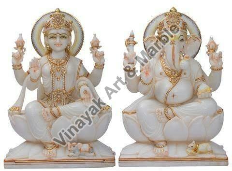 Marble Laxmi Ganesh Statue