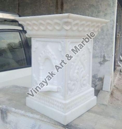 Marble Tulsi Pot