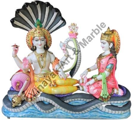 Marble Vishnu Laxmi Shesh Shaiya Statue