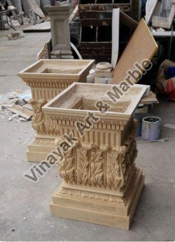 Sandstone Tulsi Pot