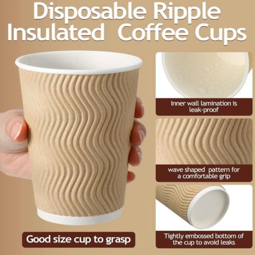 Disposable Ripple Insulated Coffee Cup