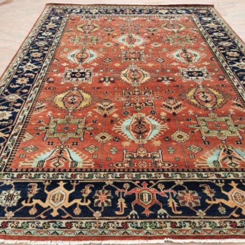 Embroidered Antique Heriz Rug