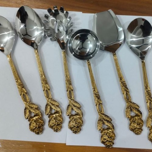 Chic Gold Plated Stainless Steel Spoons – Stylish Luxury Dining Cutlery