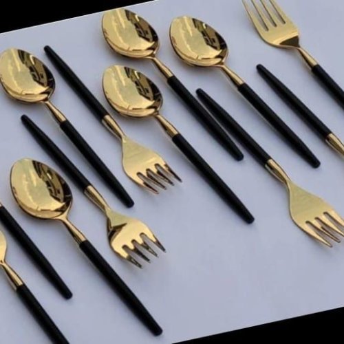 Elegant SS Gold Plated Spoons – Luxury Dining Collection