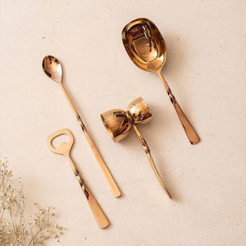 Glamorous Stainless Steel Gold Coated Spoon Set – Luxury Dining Elegance