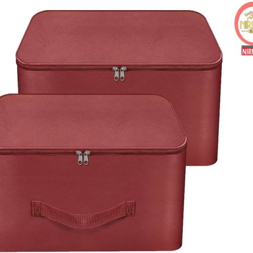 2 Pcs Combo Maroon Nylon Wardrobe Storage Bag