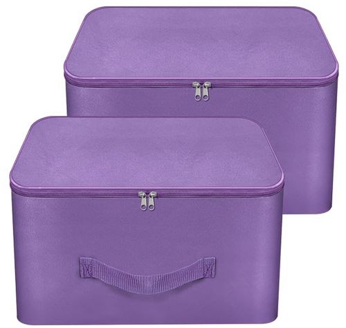 2 Pcs Combo Purple Nylon Wardrobe Storage Bag
