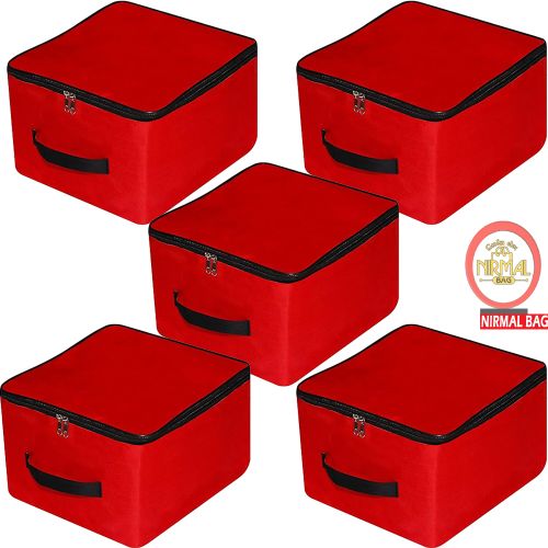 5 Pcs Combo Red Nylon Storage Bag