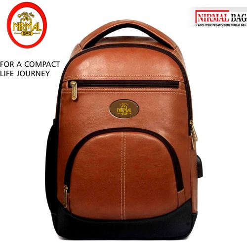 Rexine Dark Brown School Backpack
