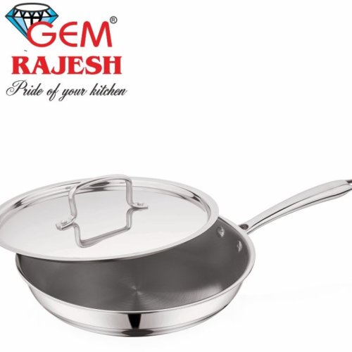 28 Cm Stainless Steel Triply Frying Pan with Lid