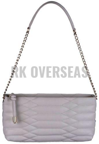Ladies Light Purple Leather Clutch Bag